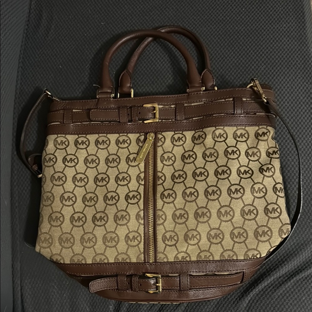 Michael Kors Brown and Tan Signature Medium Tote